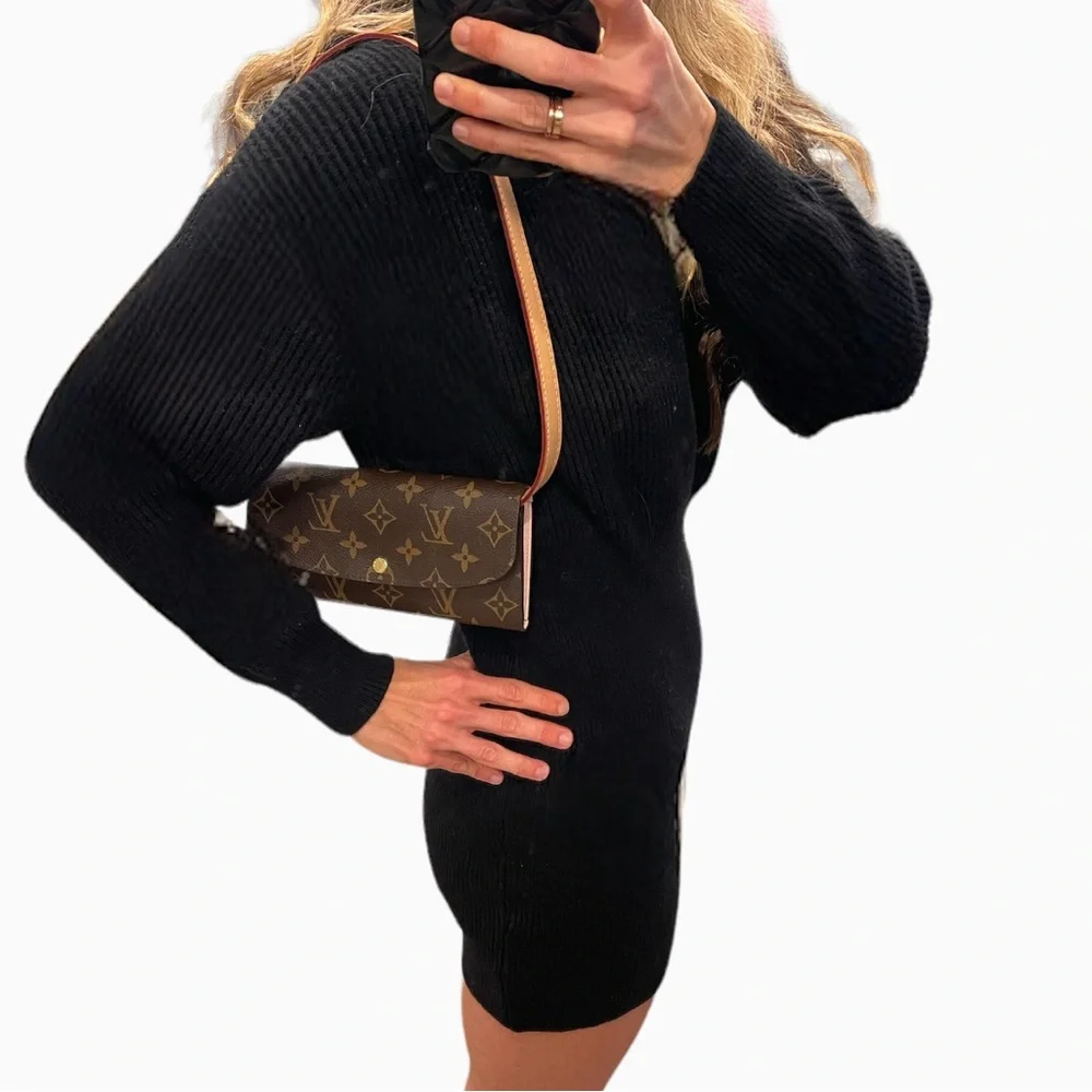 Louis Vuitton Monogram Emilie Wallet on Strap Rose Ballerine M61289 - Picture 14 of 14